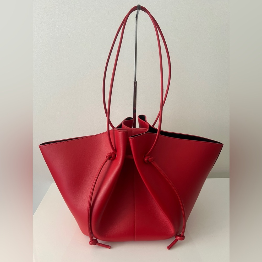 ❌SOLD❌ YUZEFI Large  Leather Mochi Bag Tote Handbag, Red - Picture 5 of 12